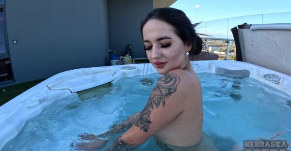 Watch this uncut movie named : Tatted babe Veronika's steamy solo session by the pool