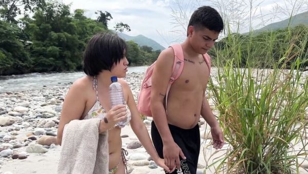 Stream this complete clip named : Stranded on Island! Manuela Alvarez Outdoor Sex with Boyfriend - Big Tits Latina Gets Juicy Milk in Pussy