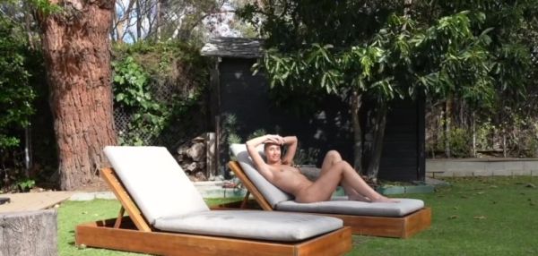 Stream complete scene of : Super Slut Lily Phillips sunbathes NAKED in front of Step Brother