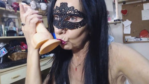 View the HD movie named : Brunette MILF in Stockings Fucks Herself with Dildo - Amateur Italian Solo