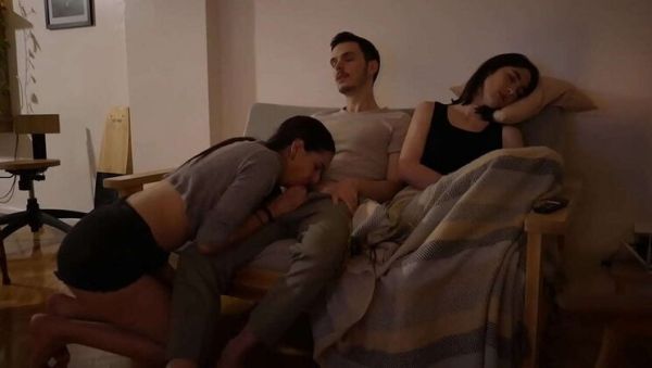 Stream the uncensored video named : Amateur Wife Catches Husband Cheating With Best Friend - Threesome Sex with Sara Sky