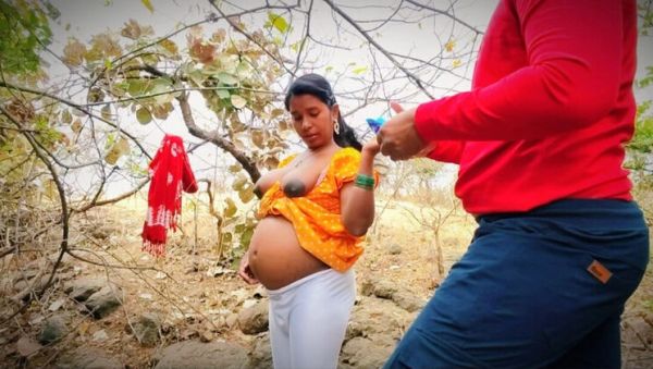 View this full video of : Desi village girl Permi Pooja outdoor forest sex - Hot bhabhi hardcore doggy style with devar in jungle