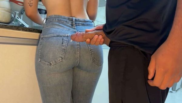 Play the uncensored clip named : Levi Solen & Secret Latina FREE USE - Cumshot on Maid's Tight Jeans & Big Ass in Kitchen