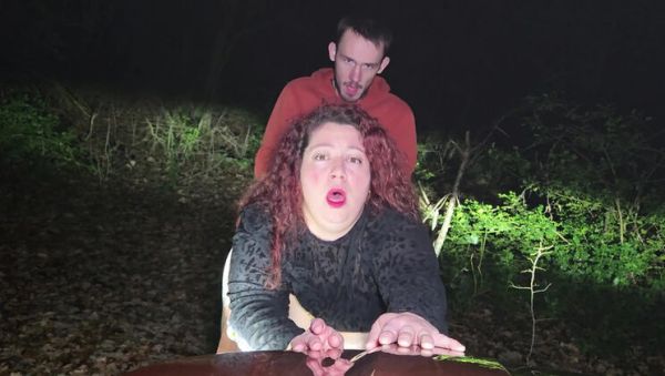 Enjoy watching the uncut video titled : Big Tits French Girl Abricot Sucree Gets Fucked Doggystyle Outdoor in Forest at Night