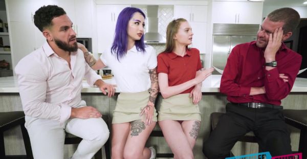 Enjoy watching this complete scene titled : Swingin' skinnies: Peter & Jessae get naughty with Val in a steamy foursome