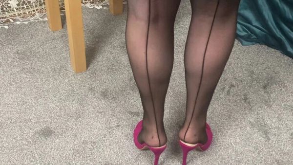 Stream the full video titled : Mature British MILF Strips Leather Skirt & Shows Big Natural Tits in Stockings