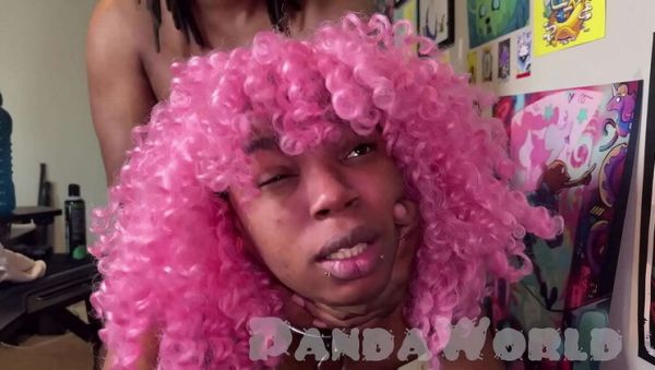 View the complete clip called : BBC Foursome with Busty Ebony Anal Slut and Pale White Girl - Deep Throat & Squirt