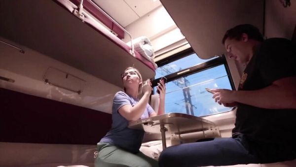 Enjoy watching the full movie : Hot Bitch on Train Gets Hard Fuck with Big Dick - Blonde Amateur with Big Ass