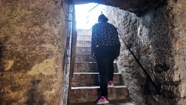 Stream the full clip titled : Mariaespino Submissive Blowjob in Cellar - BDSM Slave Used by Master