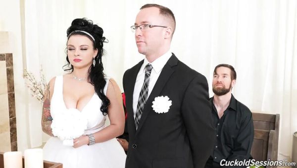 Watch the uncensored clip : Payton Preslee Wedding Threesome - Rough BBC Cuckold Session