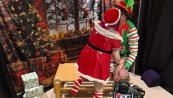 Enjoy watching this uncut clip called : Santa Punishes Naughty BBW Elf With Hard Blowjob At Home - Amateur British Couple Kinky Xmas Role Play