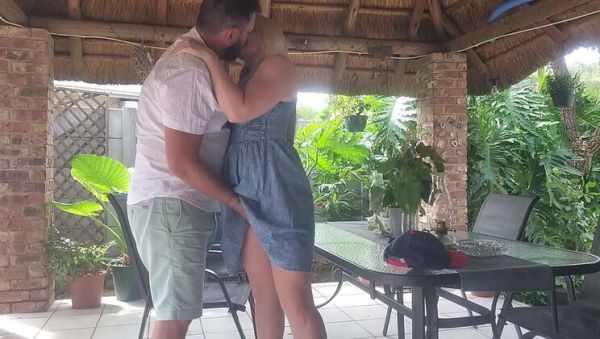 Watch this HD scene named : Amateur Blonde Wife Creampie Fucking on Patio While Husband at Work