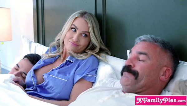 View this uncensored clip named : Family Foursome Sex - Blonde Teen & MILF StepMom Group Fuck After Movie Night