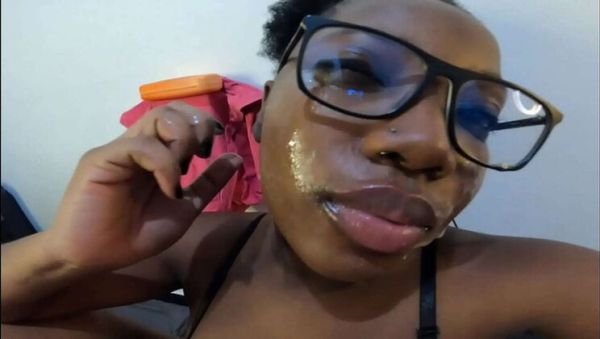 Enjoy watching the uncut scene called : Jhodez1 Blowjob - Sloppy Deep Throat & Big Facial Cumshot on Big Boobs - Ebony Slut