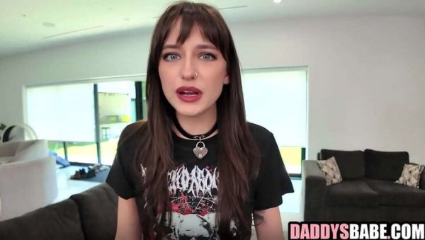 Play this uncut video called : Stepdad Fucks Goth Stepdaughter Lana Smalls in Fishnets - POV Blowjob & Hardcore Sex