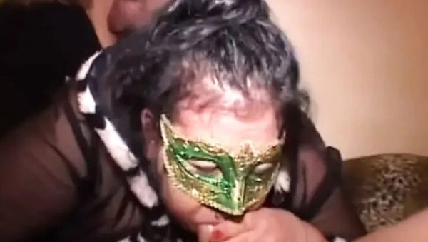 View hardcore movie titled : Fat Mature BBW Anal Orgy - Masked Brunette Takes Double Penetration & Cumshot