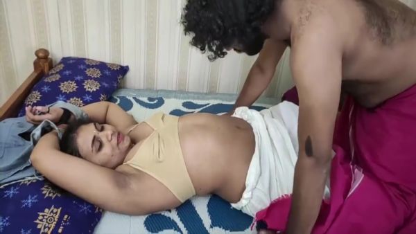 View this uncensored scene called : Sharun Raj And Vaishnavy Raj - Beautiful Bhabhis Secret Afternoon Ride On Devars Massive Cock