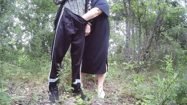 Enjoy watching uncensored video : Stepmom Gives Blowjob in Park and Swallows Cum - Russian MILF Deep Throat