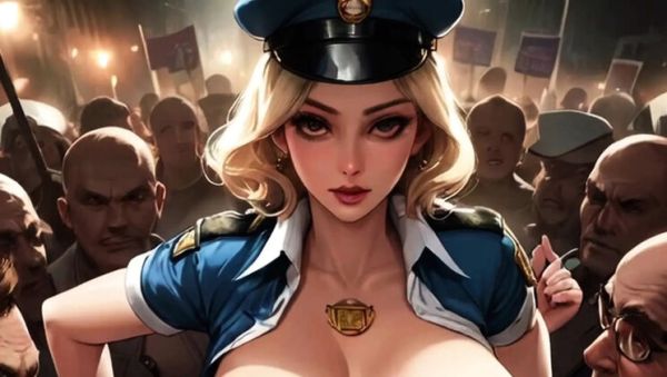 Watch hardcore video named : Spicy Toons Hentai: Busty Police Officers Fuck Protestors with Big Natural Tits in Public Gangbang