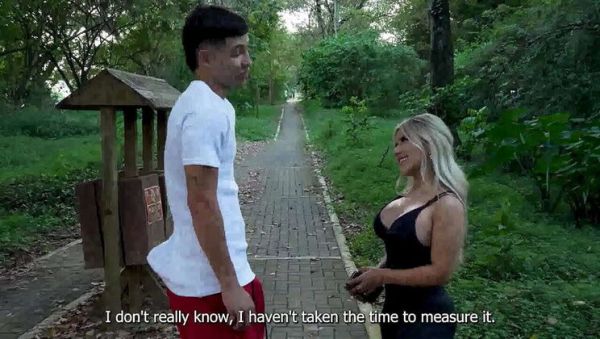 Stream this uncut clip of : Naty Delgado Public Blowjob - Amateur Blonde Sucks Stranger's Big Cock Outside & Swallows Cum