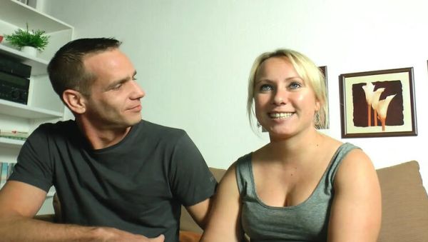 Watch the full movie named : German amateur threesome with Melissa Kocks - sharing huge dick, blowjob and cum swallowed