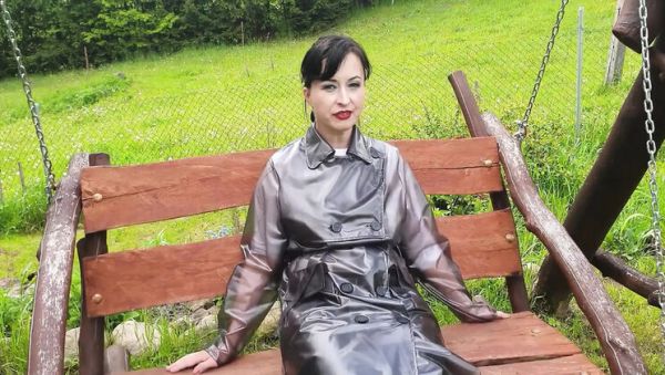 Enjoy watching uncut clip of : Wanilianna in Raincoat & Nylons - Open Nipple Bra Outdoor Fetish