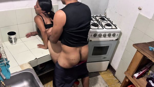 Watch this full scene : Hardcore Kitchen Fuck With Neighbor - Rough Sex & Moaning in Spanish