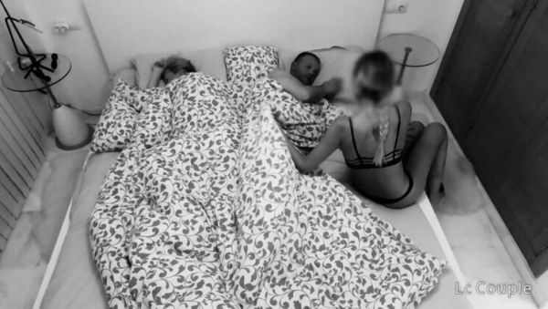 Stream this complete scene titled : Horny Wife Friend Sneaks In Bed For Night Vision FFM Threesome - Amateur Couple & MILF
