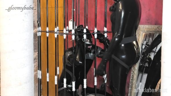 Enjoy watching HD movie : Latex Mistress Strapon Blowjob - Alex Latex Dungeon BDSM