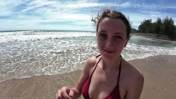 Play uncensored scene titled : Skinny British Girl ScottishSweetie Beach Day Fun - Homemade Doggy Style & Blowjob