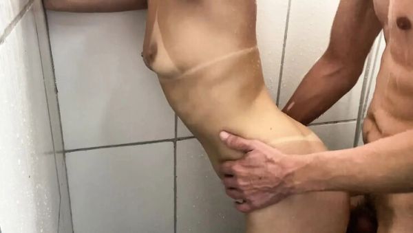 Enjoy watching the full video of : Melissa Ferrari First Time Anal - Skinny Teen Gets Her Ass Fucked Rough in the Shower