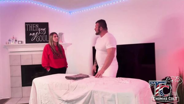 View this HD clip named : Blonde PAWG MILF Gets Doggy Style Creampie in Erotic Massage