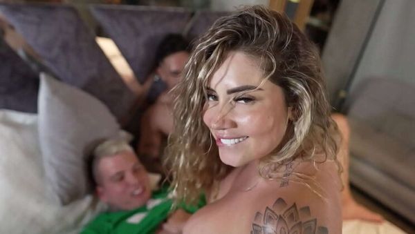 Enjoy watching the full scene named : Hotwife Sara Blonde Gets Creampied Then Hard Fucked By Husband - Rough Threesome Sex