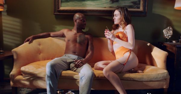 Enjoy watching uncut video called : Babes with t*** boobs and hairless privates go wild on a huge dark dick in various positions