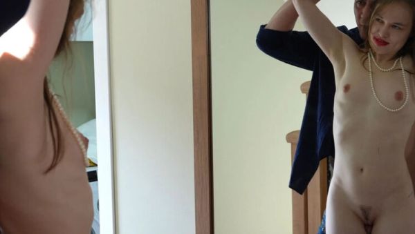 Watch this hardcore movie : Stepdaddy wants to know if I'm beautiful in stepmom's clothes, lets me rub his cock and fuck my throat