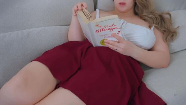 Enjoy watching HD video : Reading My Book While Playing With My Huge Natural Tits