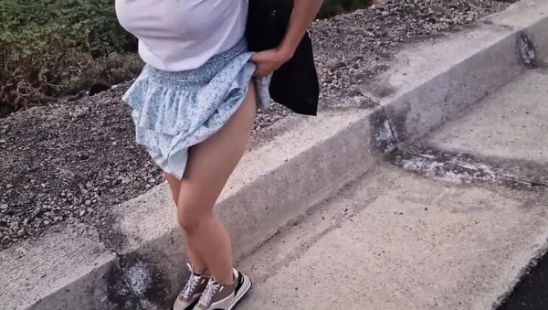 Watch this full clip called : Slave Girl Street Punishment - No Panties Under Skirt Blowjob POV