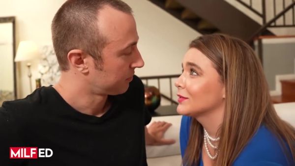 Watch the full scene : Natasha Nice Gets Interrupted By Her Stepson And Turns Solo Play Into Cock Riding