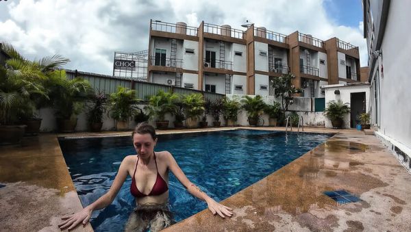 Enjoy watching the hardcore movie : Skinny Brunette British Girl Nude Swimming Pool Sex with Huge Dick