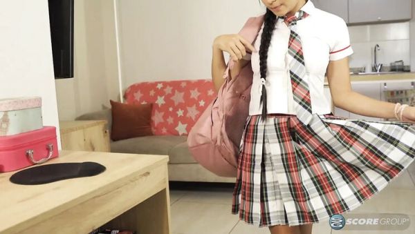 View uncut video named : Emma Anturin Latina Teen Schoolgirl Fucks Her Little Pussy With Dildo