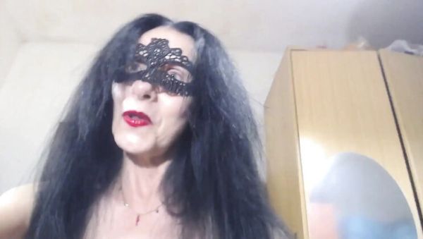 Enjoy watching hardcore clip of : Italian Granny in Mask Dirty Talks While Showing Feet in Tight Stockings
