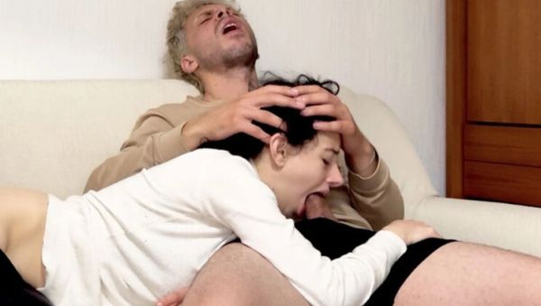 View this HD video named : Horny Stepsister Blowjob - Cute Teen Latina Sucks Big Cock While Watching TV