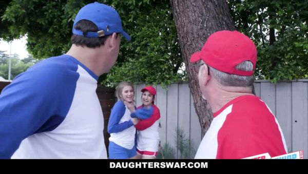 Play full movie named : Teen BFFs Get a Hot Softball Lesson from Dads - Young Cuties Share Big Cocks & Cum in Mouth
