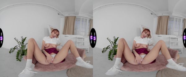 Enjoy watching hardcore clip titled : Redheaded Lilly in a tight miniskirt and thong gets her sweet spot fingered while wearing sneakers