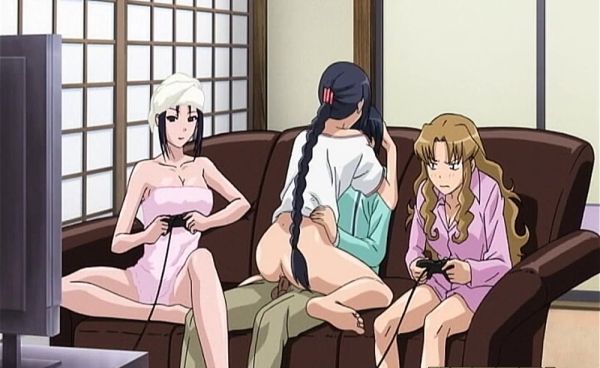 Stream the full scene called : Brunette babe's big juggs jiggle in steamy anime compilations