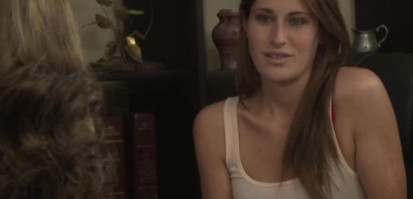 Enjoy watching the full movie called : Brunette lesbo slapping co workers pussy