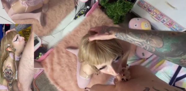View complete clip named : Blonde Elf Slut Gives Sloppy BJ With Huge Cumshot