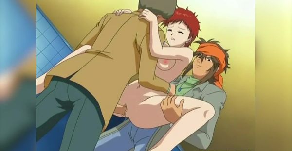 Watch uncensored movie titled : Redheaded vixen in sexy hose gives mind-blowing BJs and handjobs while riding in doggy style