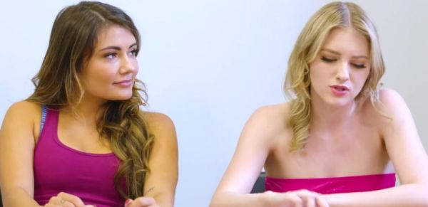 Stream the HD video : Blonde bffs having foursome after watching lesbian porn
