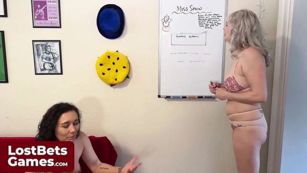 Watch uncut clip called : Naughty Word Game Strips Lesbians To Intercourse!